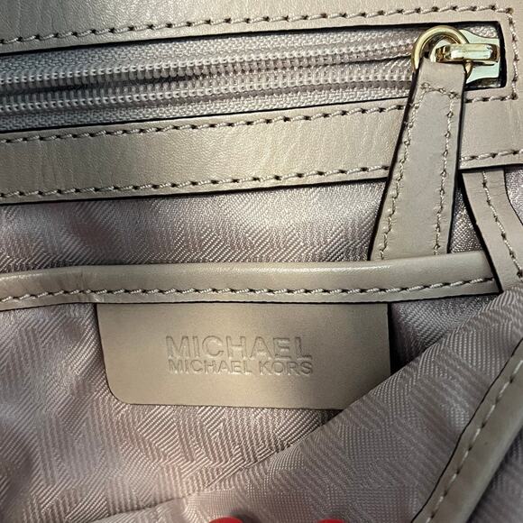 Michael Kors "Elyse" Soft Suede Large Shoulder Bag in Color Dune with Tassels - Picture 10 of 15